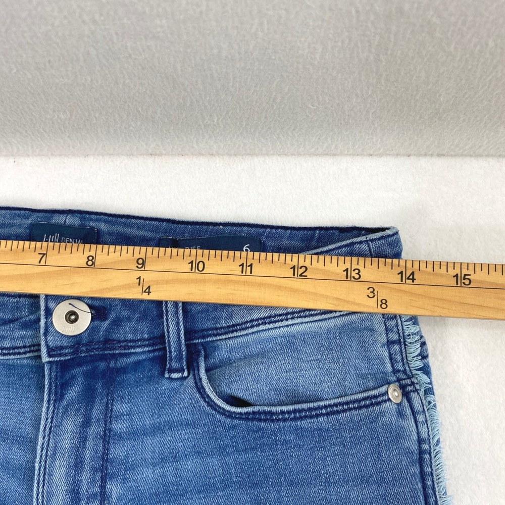 J.Jill‎ Denim High Rise Cropped Jeans Womens 6P Blue Fringe Side Stripe Pockets - Picture 9 of 13